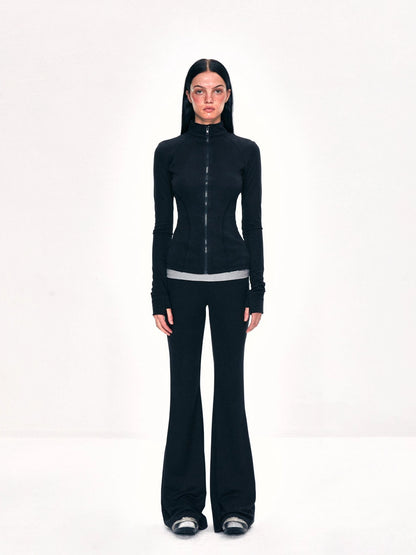 kvkv Stretch Flared Yoga Pants With Contrast Panels