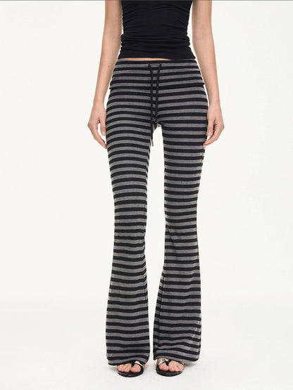 kvkv Stretch Flared Yoga Pants With Gray Stripe
