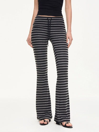 kvkv Stretch Flared Yoga Pants With Gray Stripe