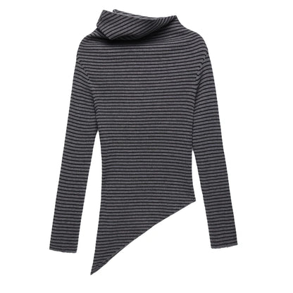 kvkv_Stretch_Stripe_Knit_Sweater_V-neck_T-shirt_Long_Sleeve_MISSTT