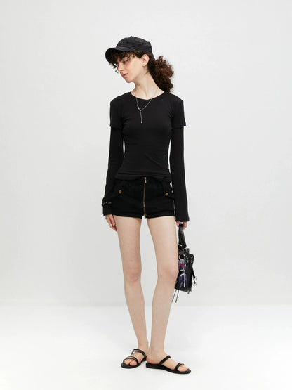kvkv Stretch Zip Up Denim Skort
