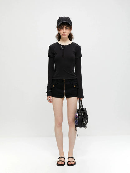 kvkv Stretch Zip Up Denim Skort