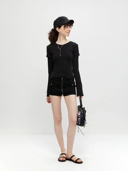 kvkv Stretch Zip Up Denim Skort