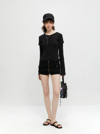 kvkv Stretch Zip Up Denim Skort