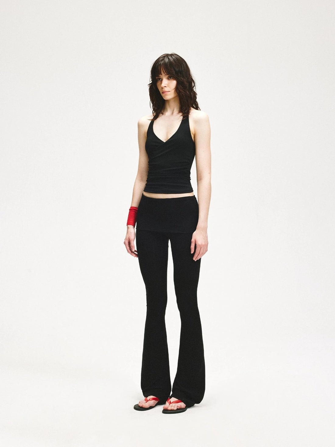 KVKV Yoga Clothing Brand - Stretchy Black Flared Waistband Yoga Pants