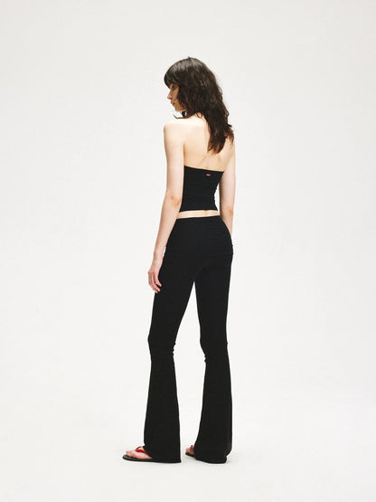 KVKV Yoga Clothing Brand - Stretchy Black Flared Waistband Yoga Pants