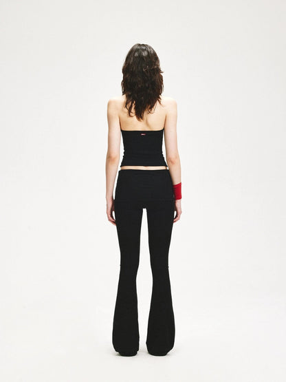 KVKV Yoga Clothing Brand - Stretchy Black Flared Waistband Yoga Pants