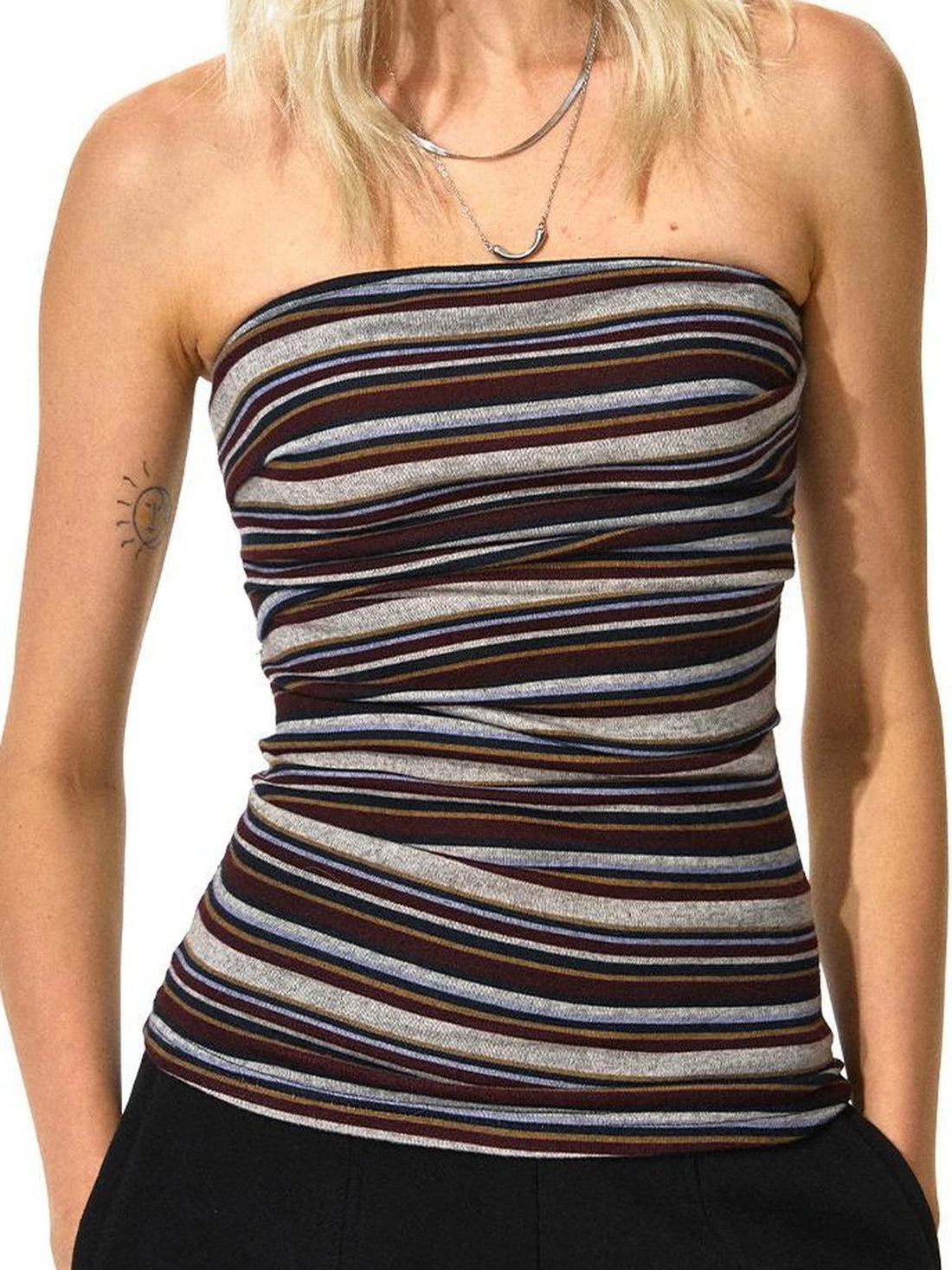 kvkv Stretchy Striped Bandeau Top