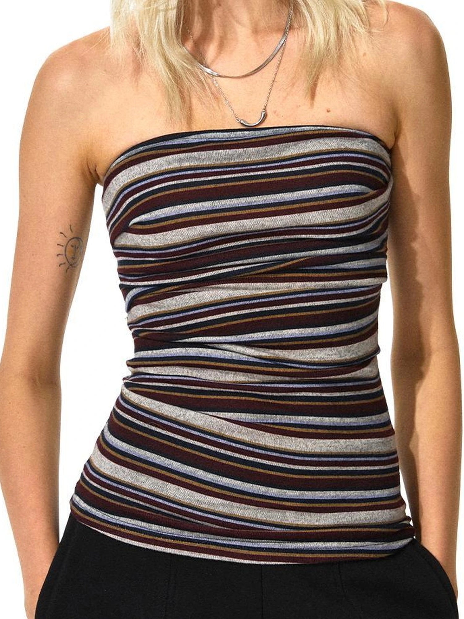 kvkv Stretchy Striped Bandeau Top