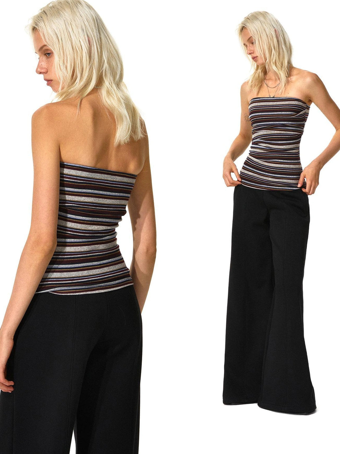 kvkv Stretchy Striped Bandeau Top