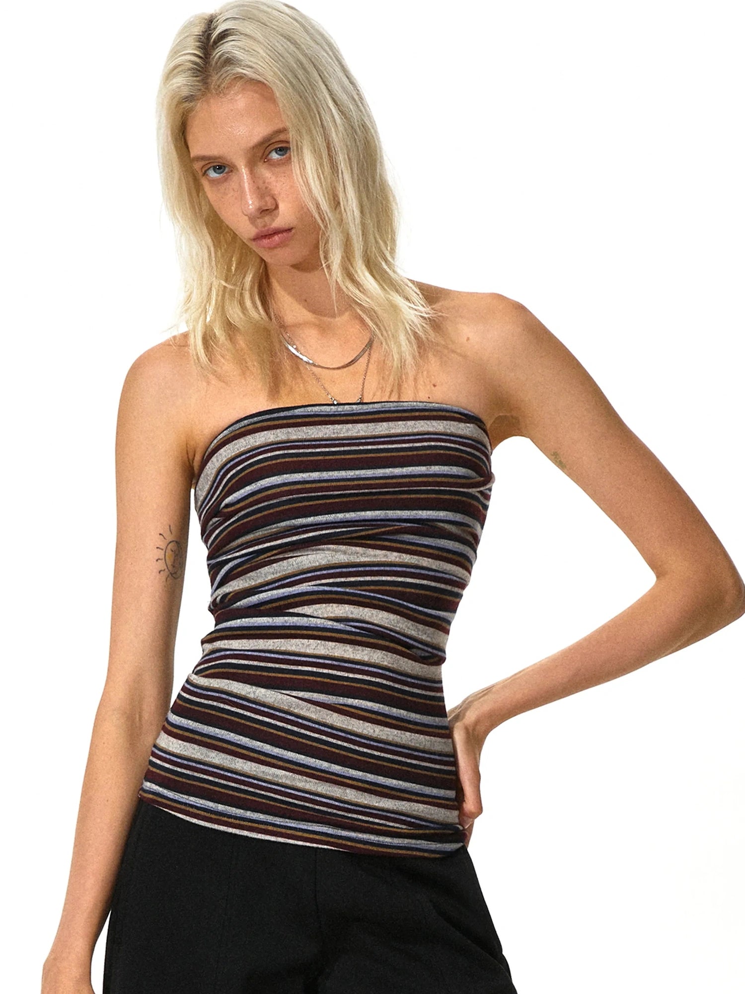 kvkv Stretchy Striped Bandeau Top