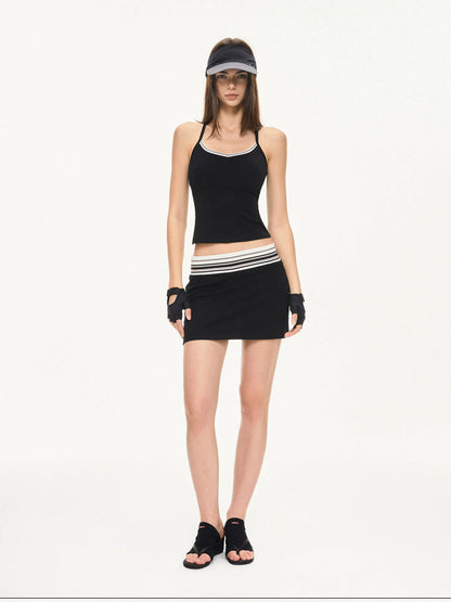 KVKV Yoga Clothing Brand - Stripe Fit Athletic Skirt