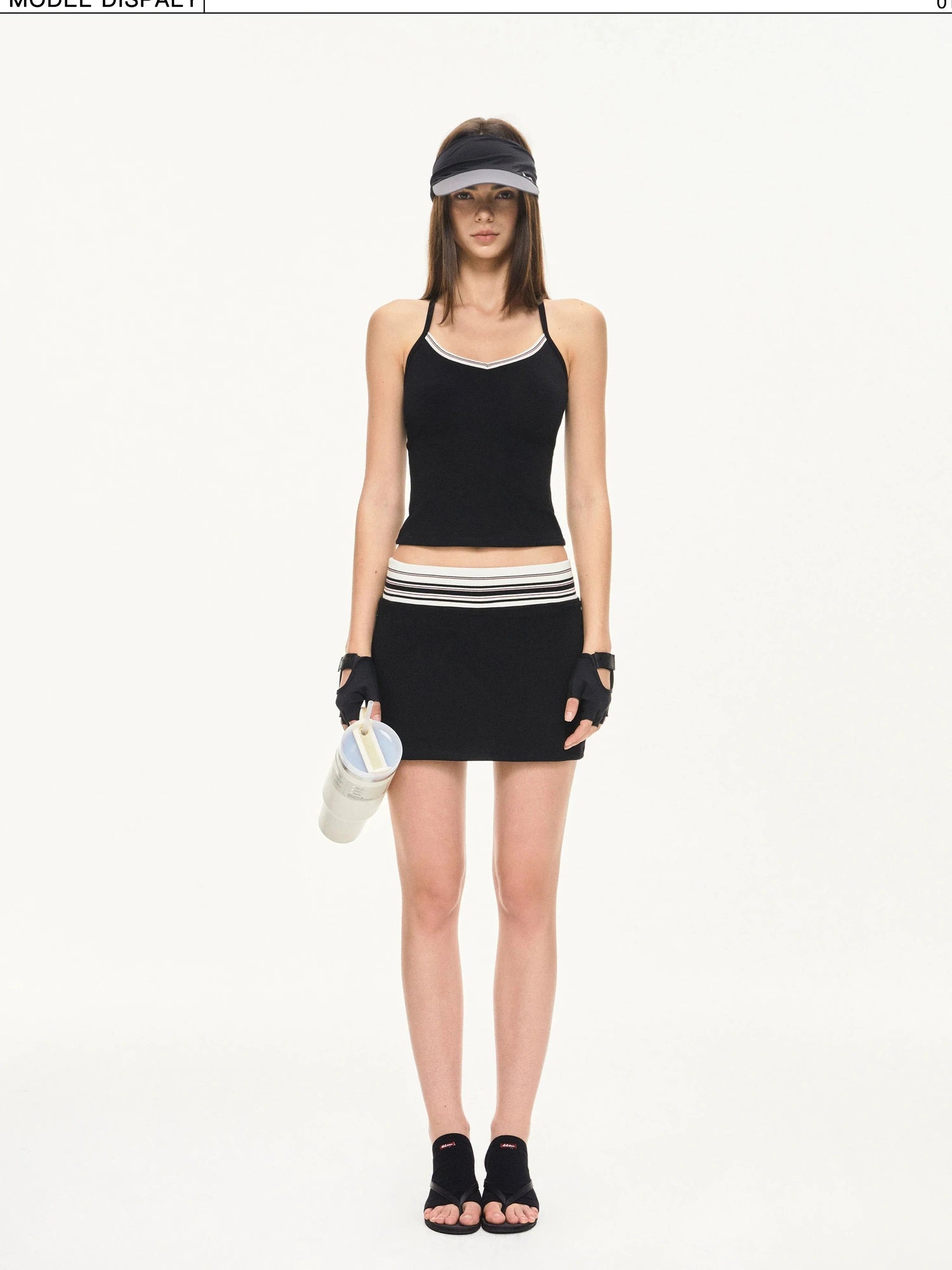 KVKV Yoga Clothing Brand - Stripe Fit Athletic Skirt