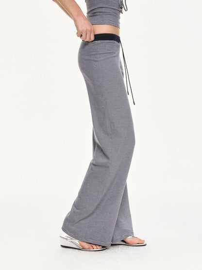 KVKV Yoga Clothing Brand - Stripe Knit Drawstring Wide Leg Yoga Pants
