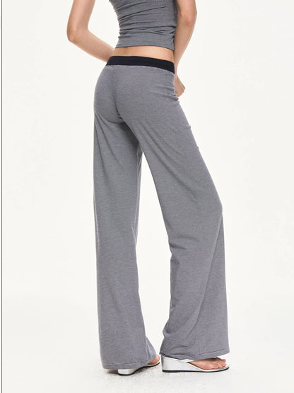 KVKV Yoga Clothing Brand - Stripe Knit Drawstring Wide Leg Yoga Pants