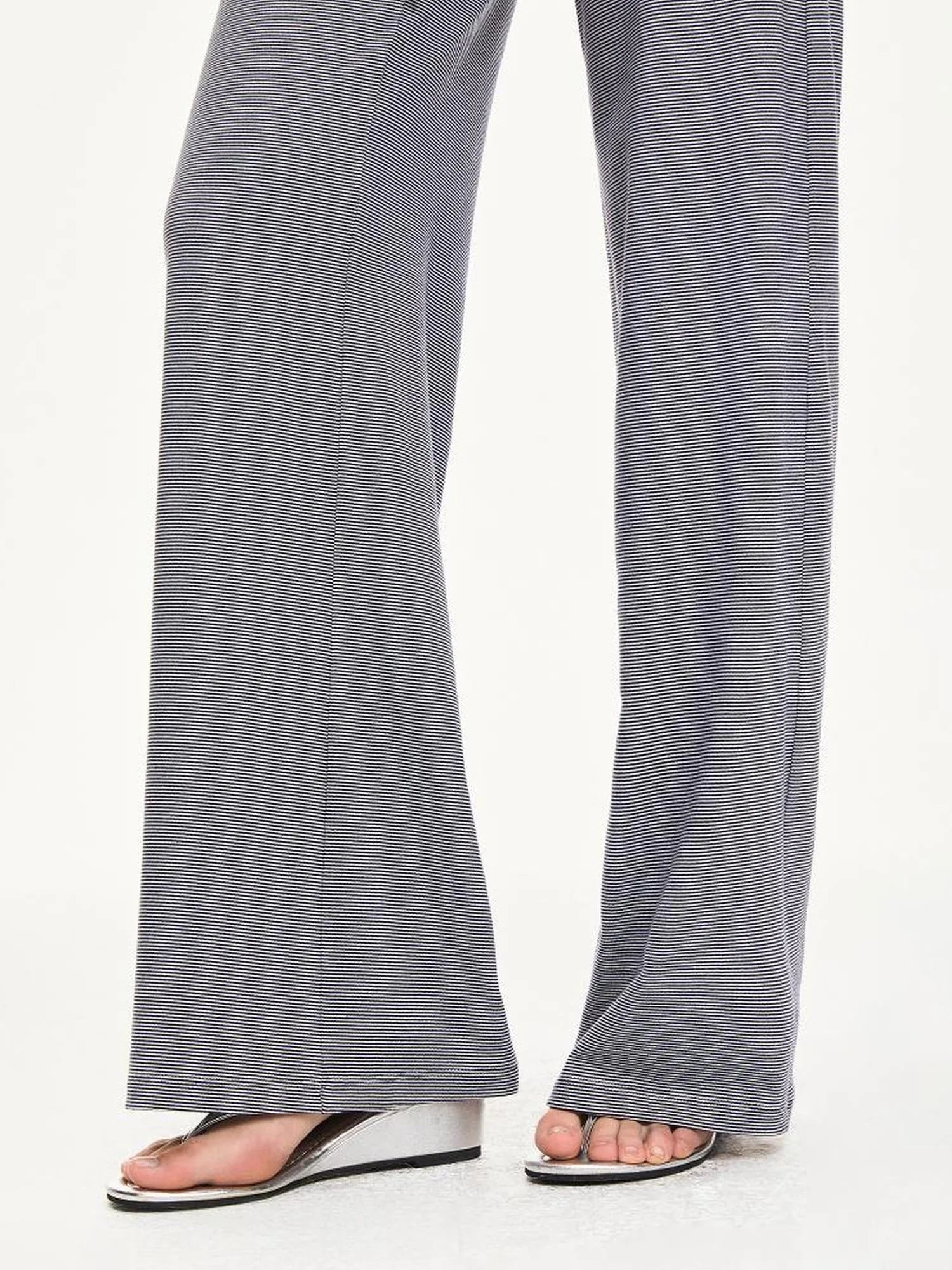 KVKV Yoga Clothing Brand - Stripe Knit Drawstring Wide Leg Yoga Pants