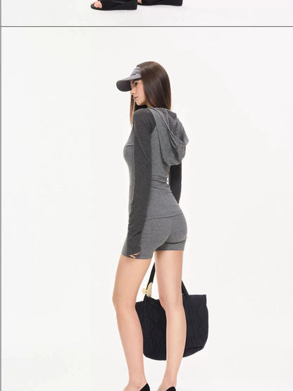 KVKV Yoga Clothing Brand - Stripe Texture Yoga Running Shorts