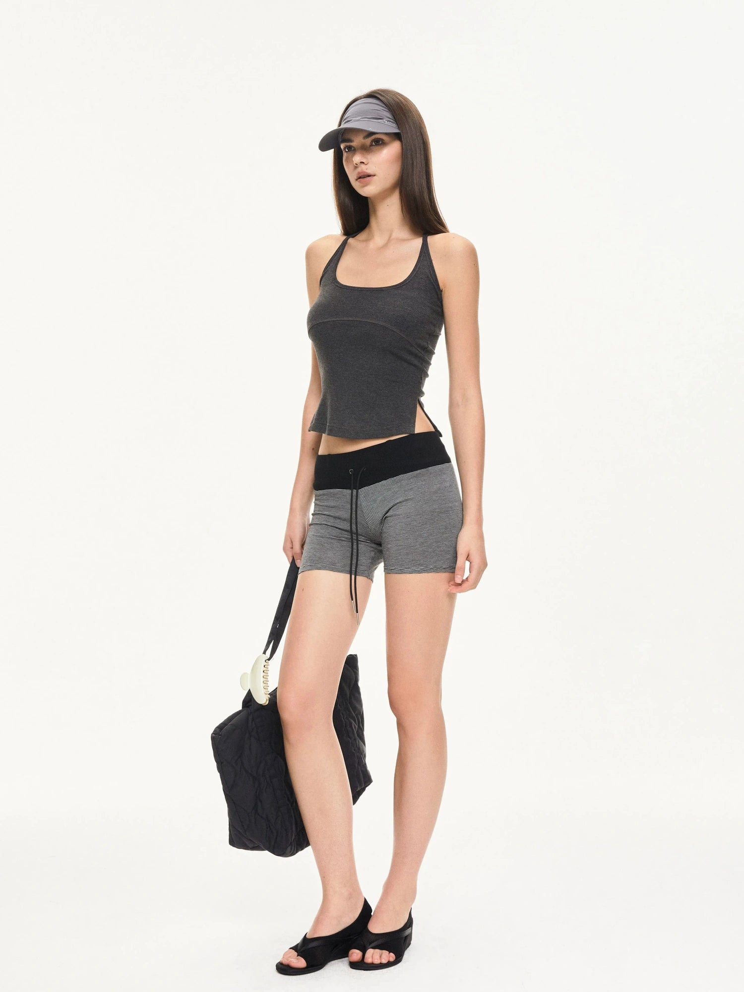 KVKV Yoga Clothing Brand - Stripe Texture Yoga Running Shorts