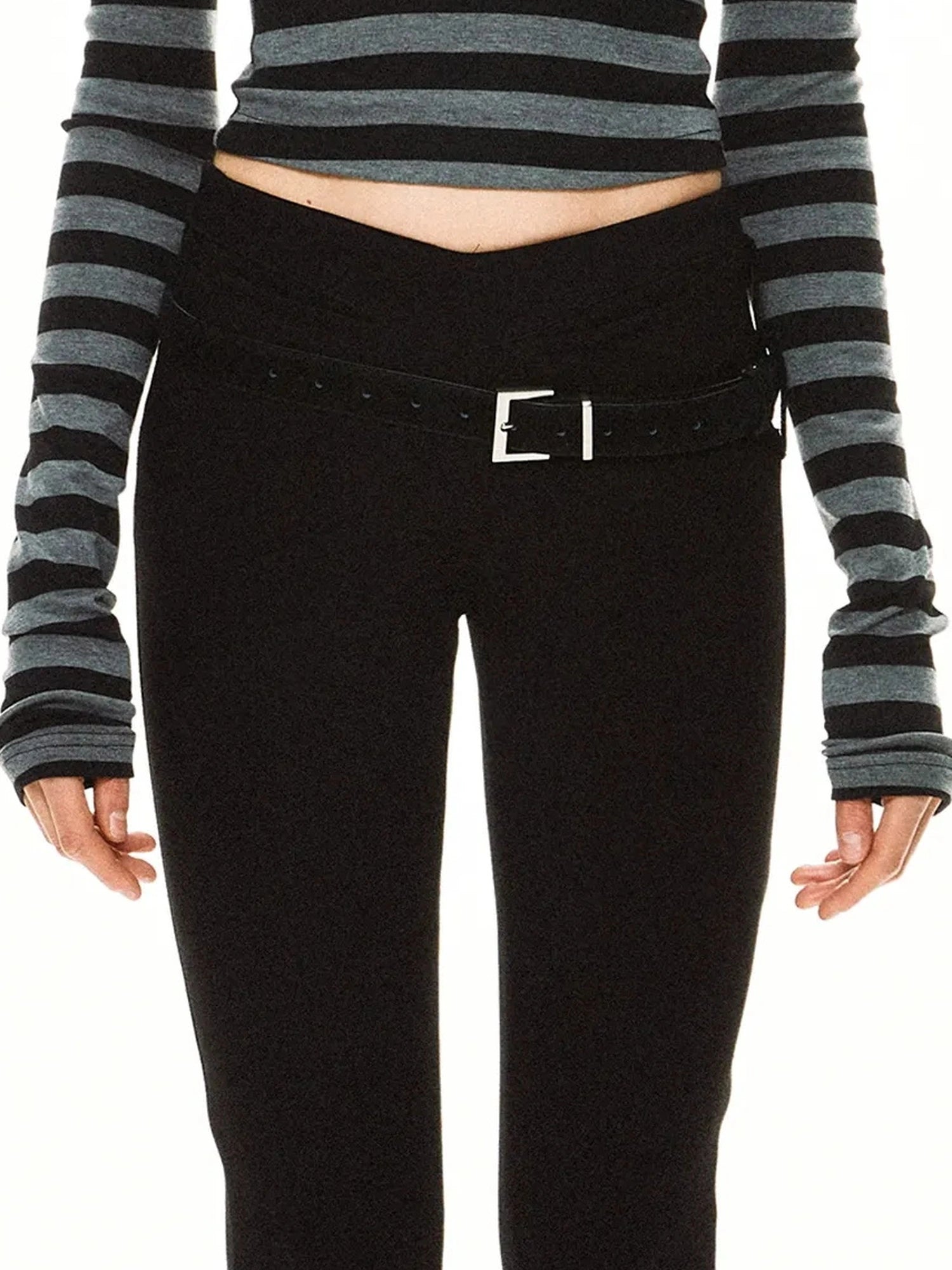 kvkv Striped Hoodie With Detachable Waistband