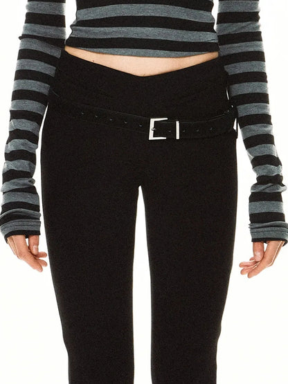 kvkv Striped Hoodie With Detachable Waistband