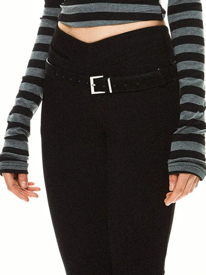 kvkv Striped Hoodie With Detachable Waistband