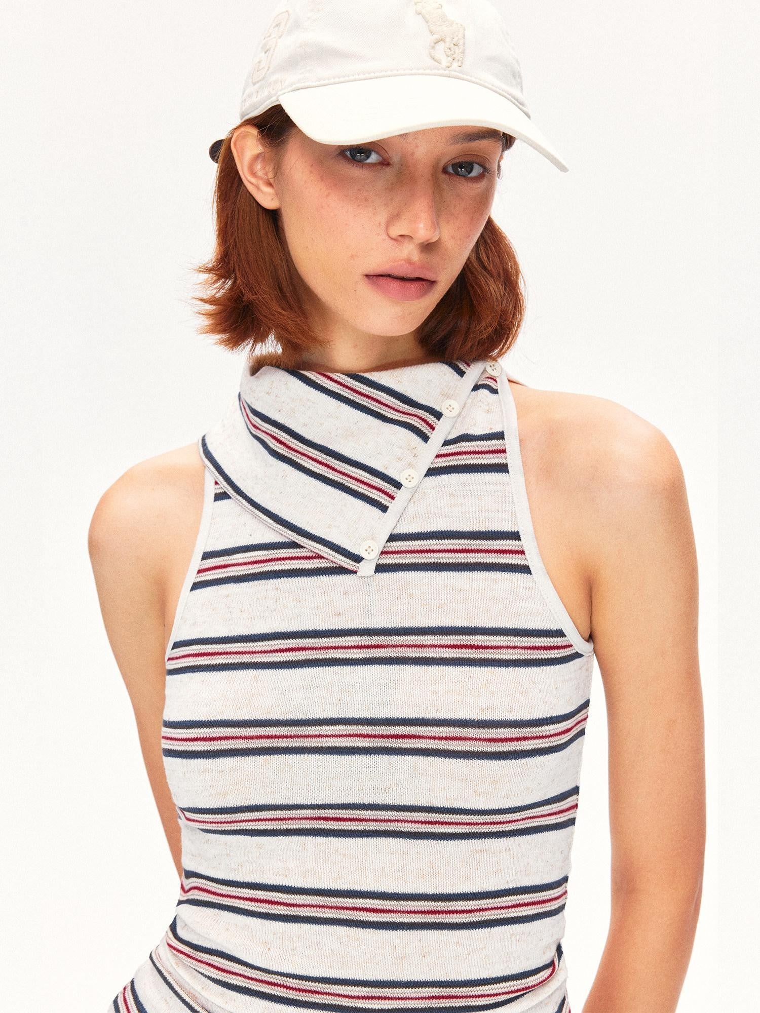 kvkv Striped Large Lapel Buttoned Women&