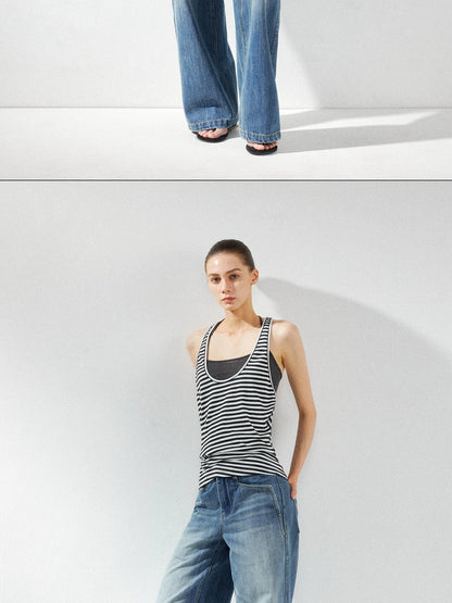 kvkv Striped Layered Tank Top Set