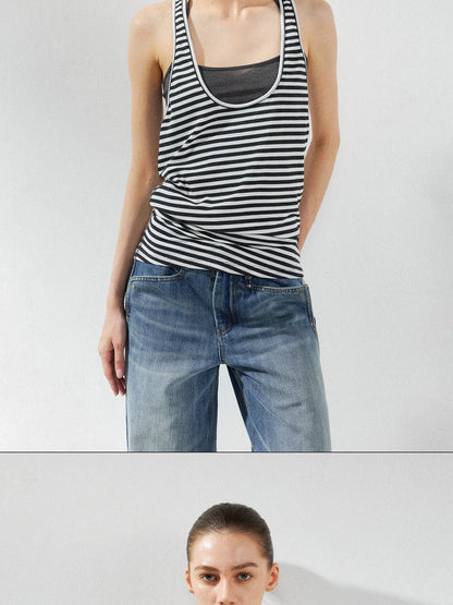 kvkv Striped Layered Tank Top Set