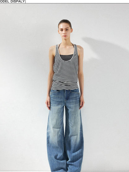 kvkv Striped Layered Tank Top Set
