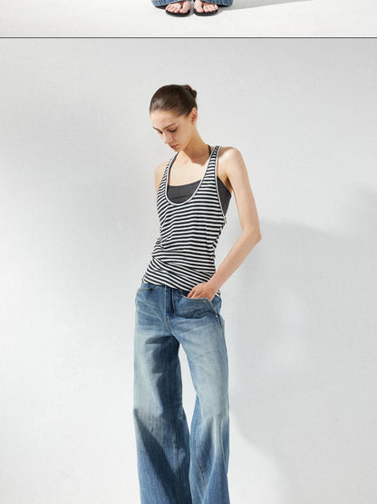 kvkv Striped Layered Tank Top Set