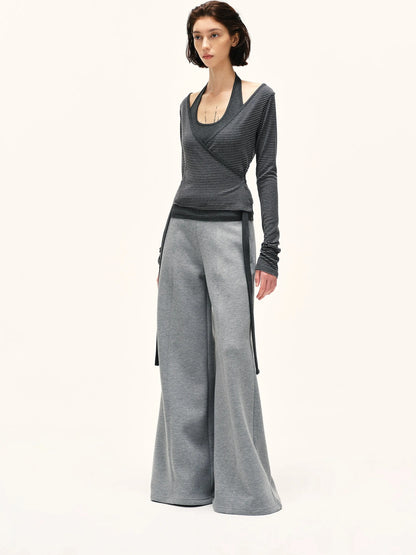 kvkv Striped Tie Up Two Piece Outerwear