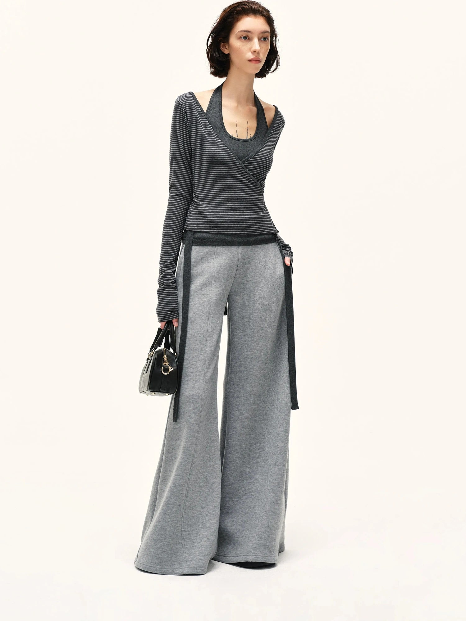 kvkv Striped Tie Up Two Piece Outerwear