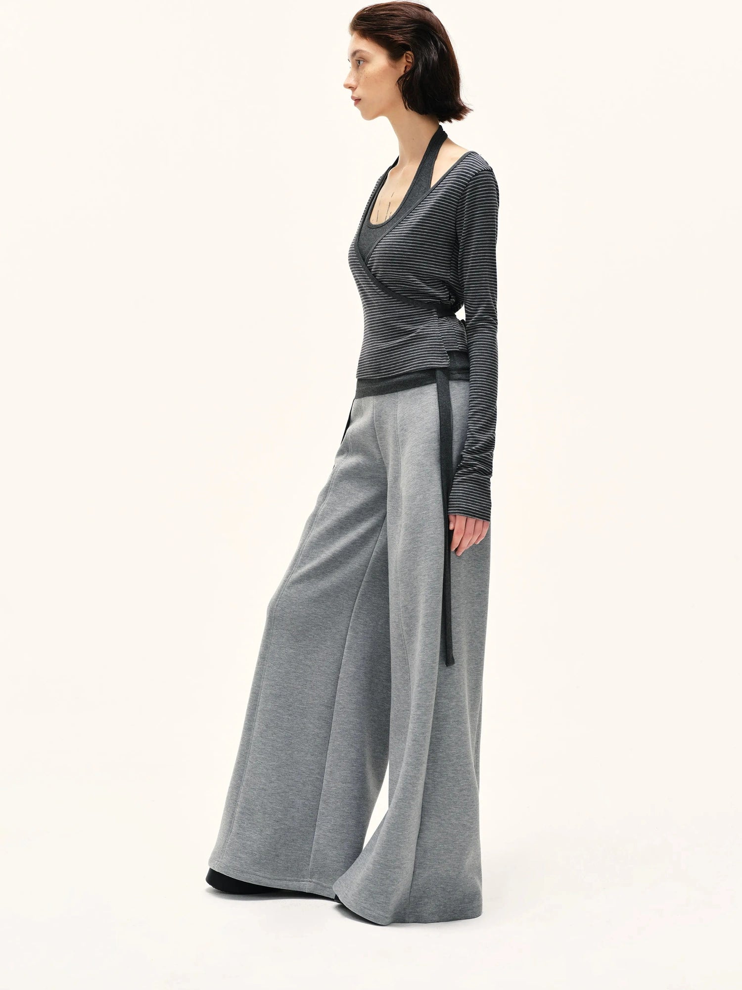 kvkv Striped Tie Up Two Piece Outerwear