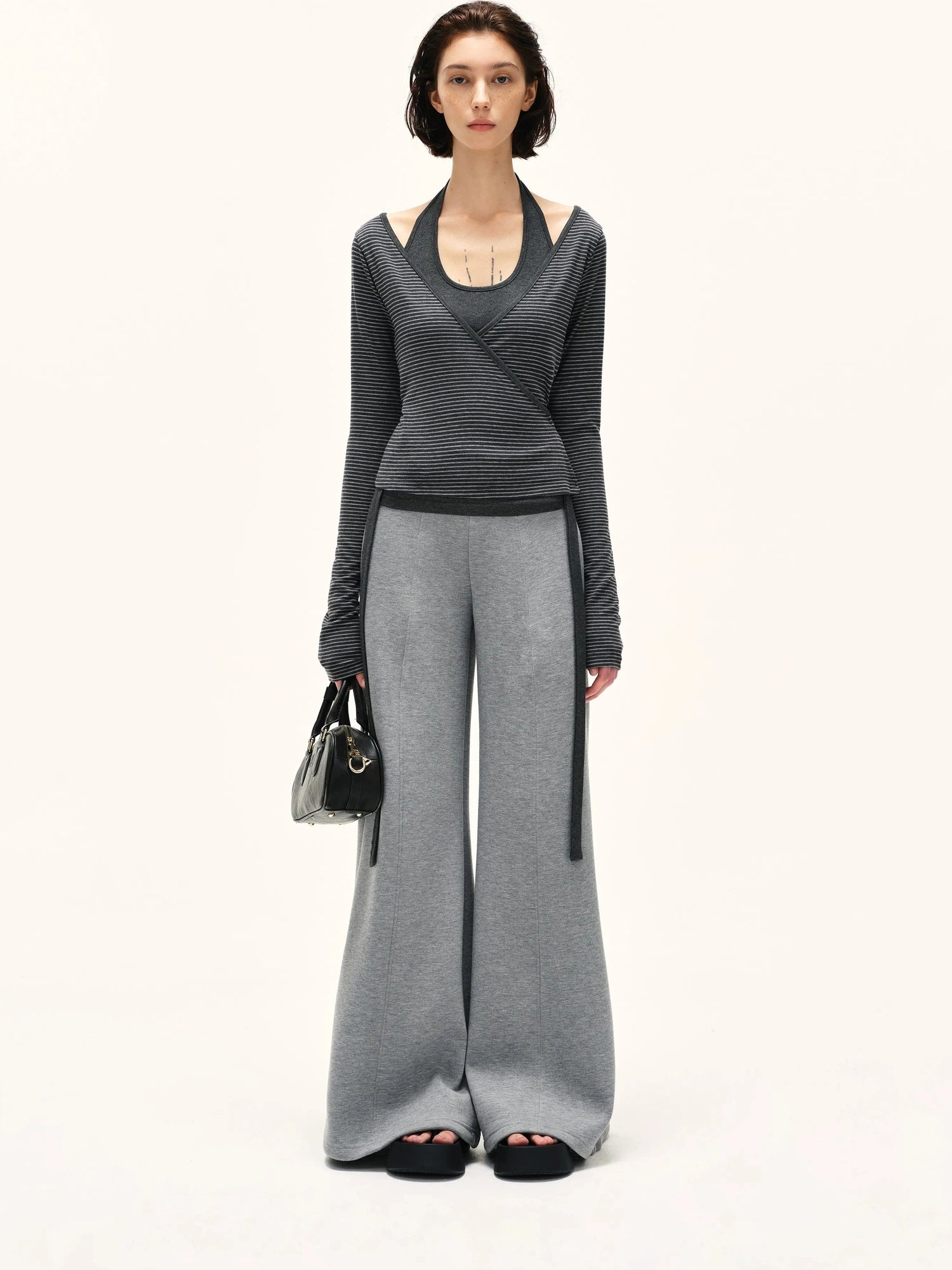 kvkv Striped Tie Up Two Piece Outerwear