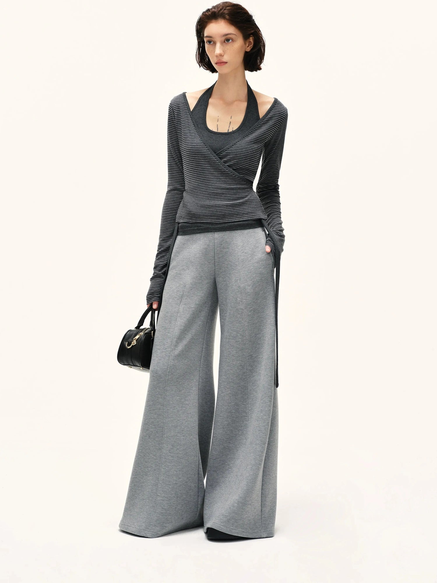 kvkv Striped Tie Up Two Piece Outerwear