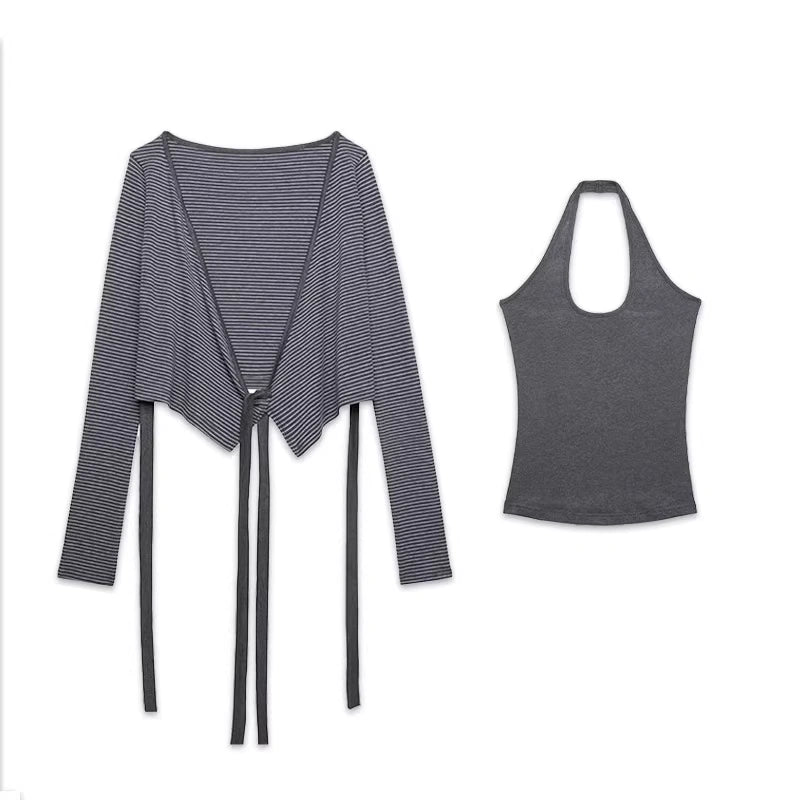 kvkv_Striped_Tie_Up_Two_Piece_Outerwear_MISSTT