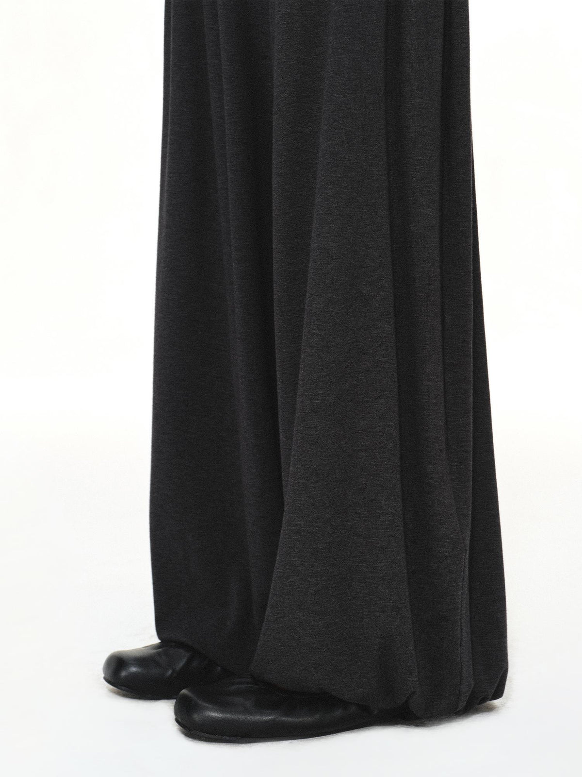 kvkv Striped Waistband Dark Grey Loose Tapered Skin Feel Women&