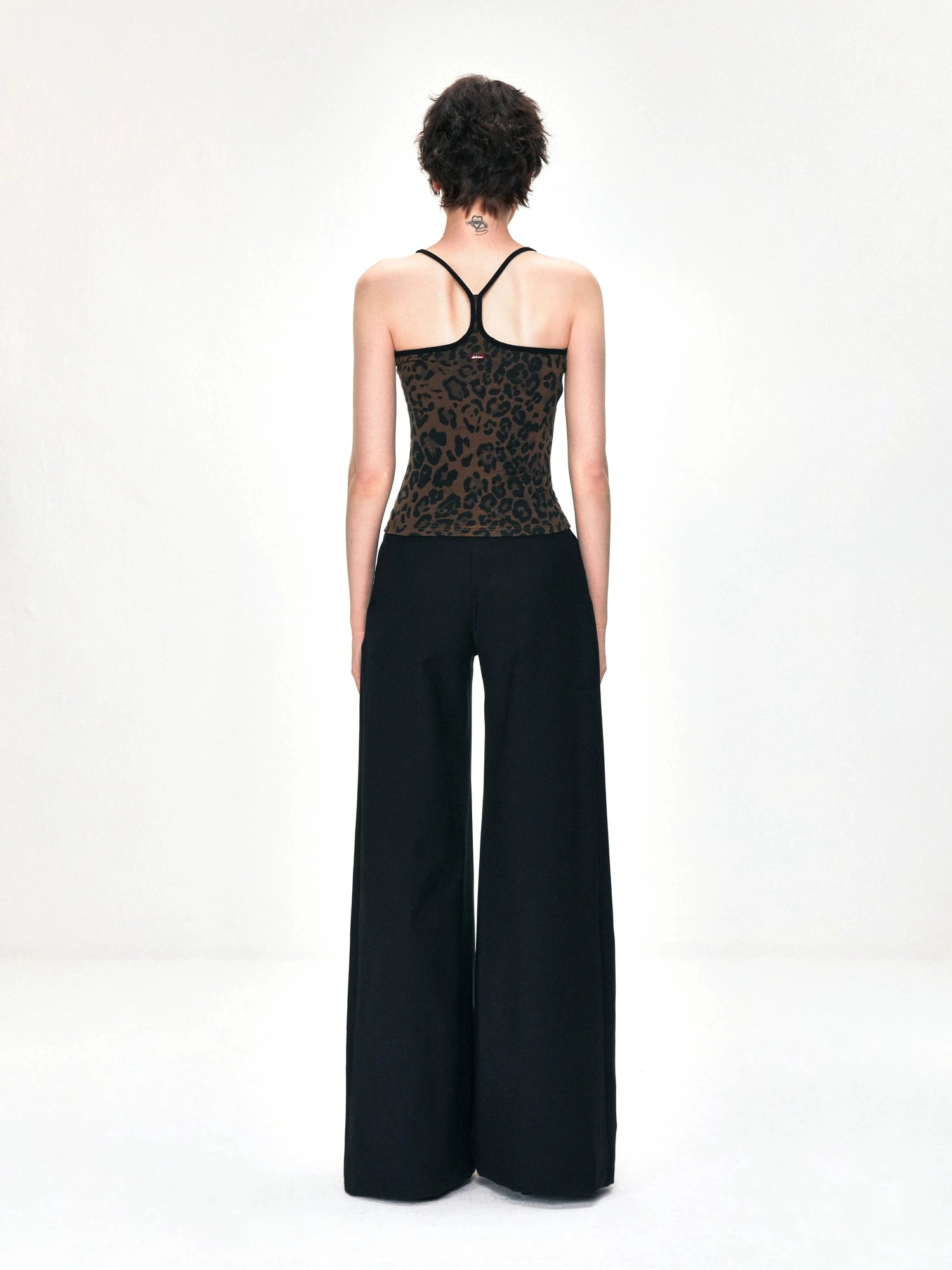 kvkv Tank Top With Leopard Print Trim