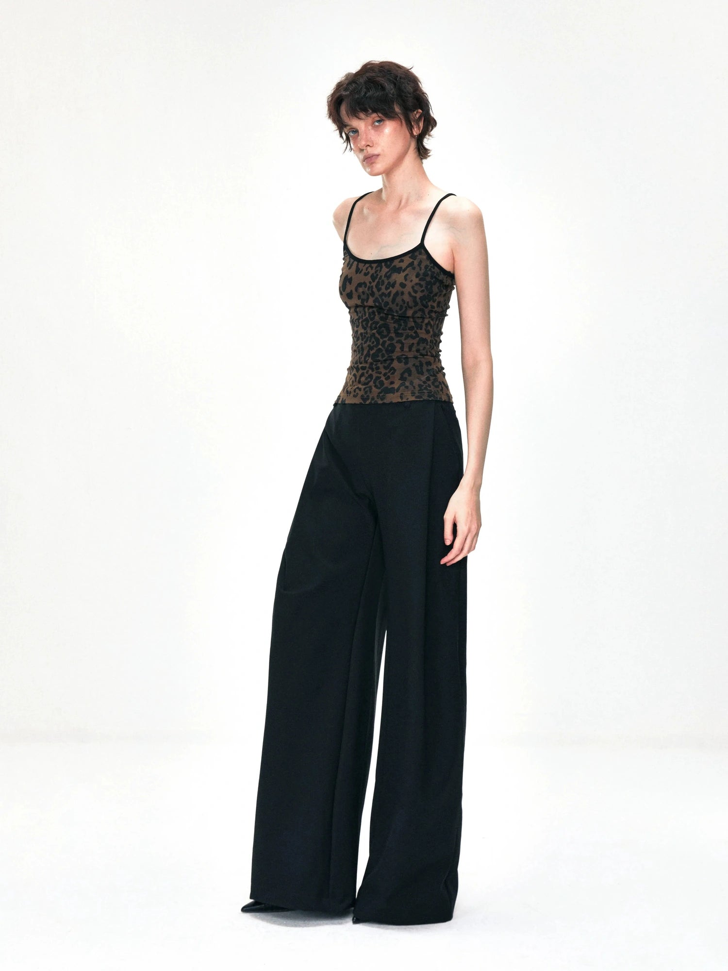 kvkv Tank Top With Leopard Print Trim