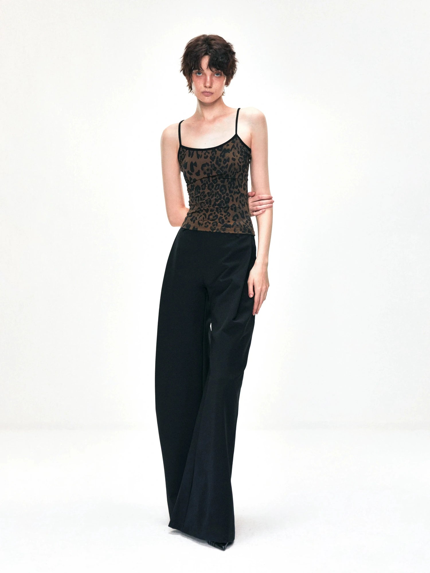 kvkv Tank Top With Leopard Print Trim