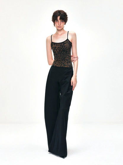 kvkv Tank Top With Leopard Print Trim