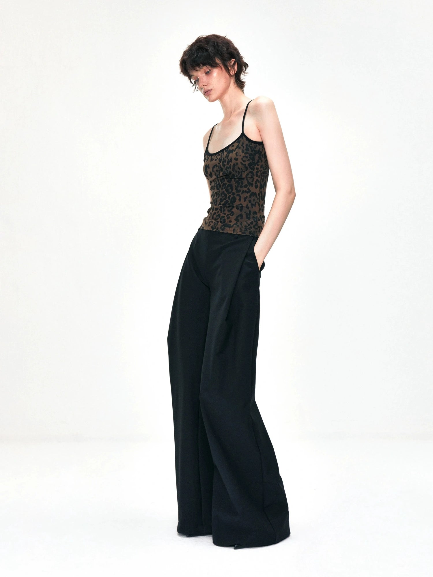 kvkv Tank Top With Leopard Print Trim