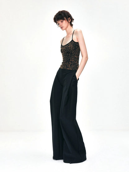 kvkv Tank Top With Leopard Print Trim