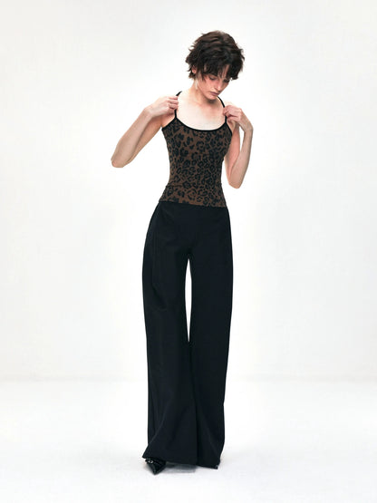 kvkv Tank Top With Leopard Print Trim