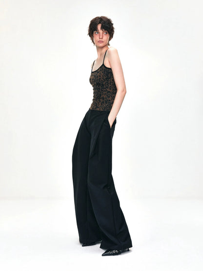 kvkv Tank Top With Leopard Print Trim