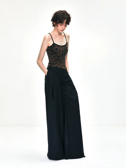 kvkv Tank Top With Leopard Print Trim