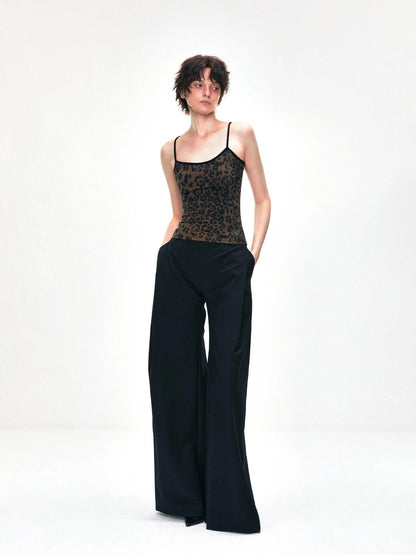 kvkv Tank Top With Leopard Print Trim