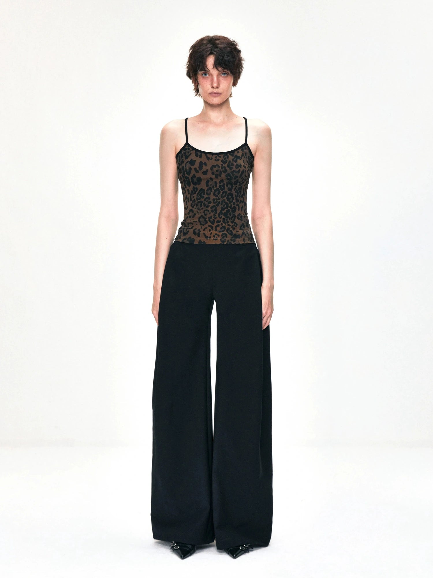 kvkv Tank Top With Leopard Print Trim