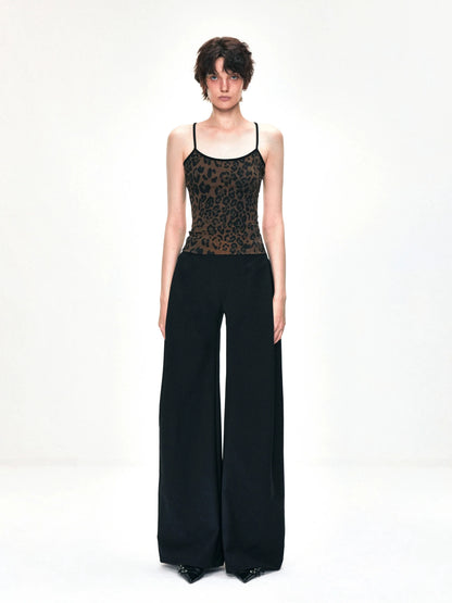 kvkv Tank Top With Leopard Print Trim