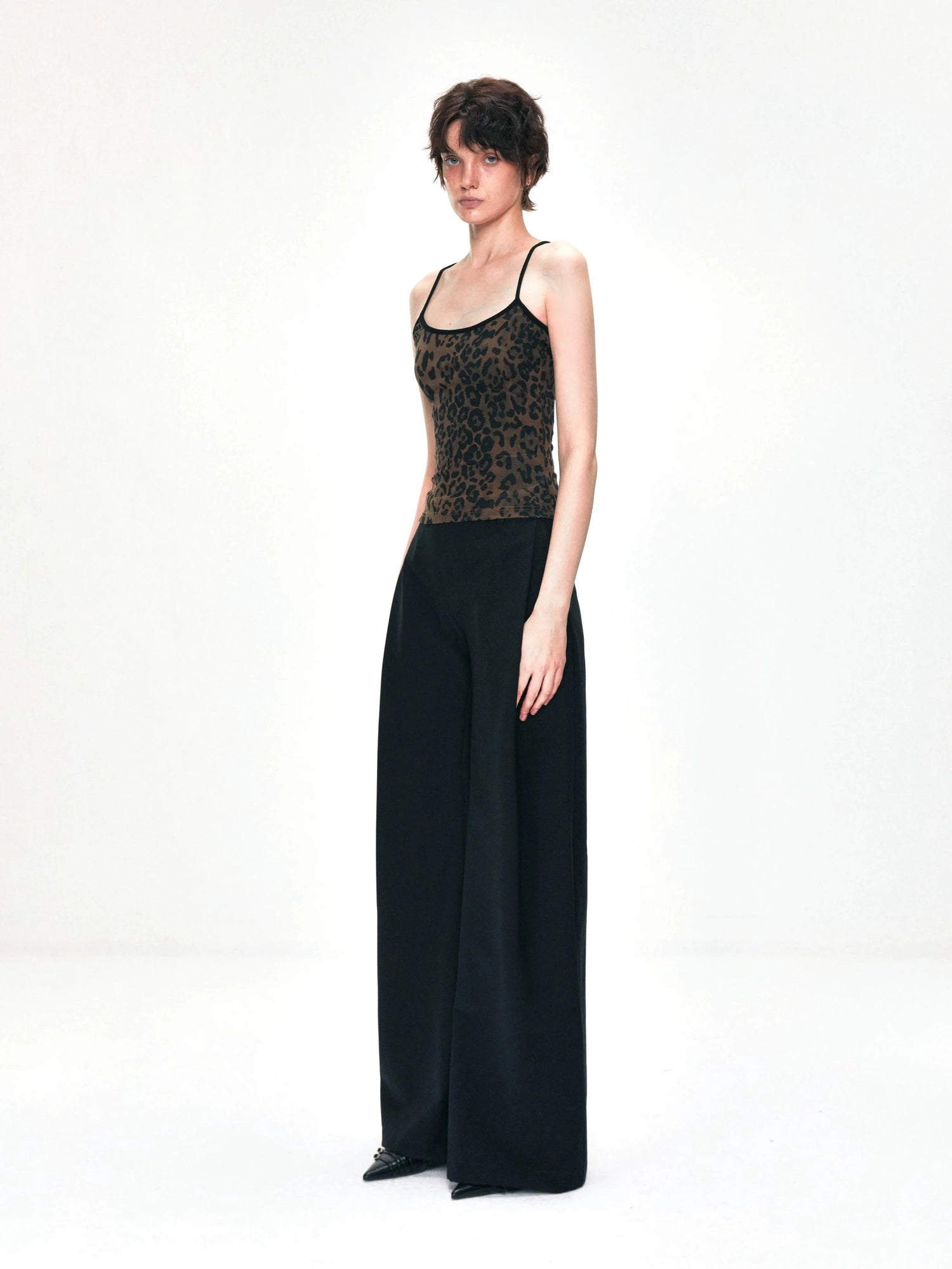 kvkv Tank Top With Leopard Print Trim